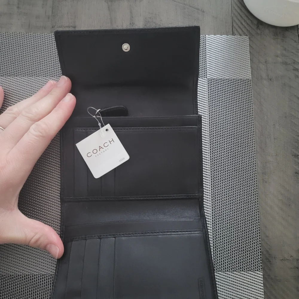 NWT FIRM Coach 1941 Black Canvas Wallet - Picture 3 of 8